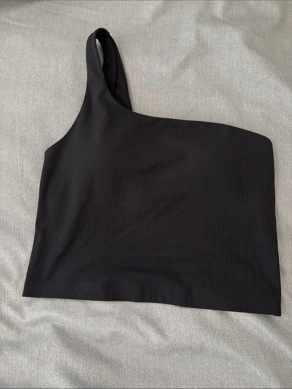 lululemon Black One-Shoulder Ribbed Align Tank
